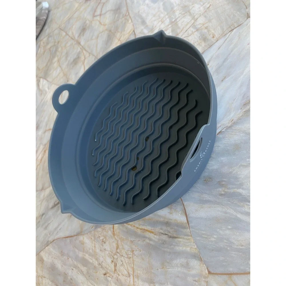 Emeril Lagasse Silicone Air Fryer Liner Round Gray Reusable Non-Stick Basket